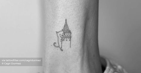 Land of the cats - Galata Tower (Istanbul) tattoo on Istanbul Tattoo Ideas, Turkish Tattoo, Line Animals, Galata Tower Istanbul, Istanbul Tattoo, Architecture Tower, Culture Architecture, Small Hand Tattoos, Turkish Culture