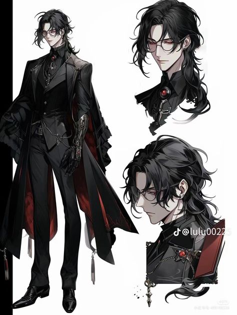 Outfit Inspo For Characters, Black Character Design Male, Vampire Clothes, Clothing Design Sketches, 다크 판타지, Illustration Fashion Design, Fashion Inspiration Design, Character Design Male, Fantasy Clothing