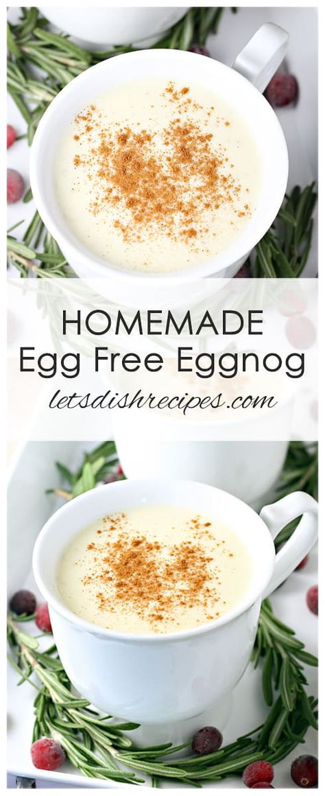 Homemade Egg Free Eggnog Eggless Eggnog Recipe, Eggless Eggnog, Eggnog Rezept, Eggnog Pancakes, Christmas Beverages, Eggnog Recipes, Lost Recipes, Eggnog Drinks, Eggnog Recipe Homemade