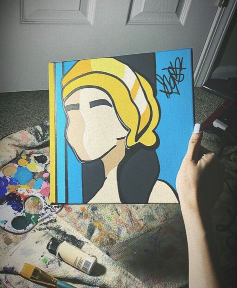 Cartoon High Paintings, Summer Walker Paintings, Rapper Paintings Easy, Hippie Painting Ideas Easy, Album Covers Music, Y2k Canvas Painting, Easy Trippy Canvas Painting, Cover Rap, Kaws Painting