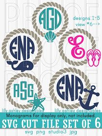 Beach Monogram, Freebie Svg, Anchor Monogram, Cricut Monogram, Beach Svg, Monogram Shirts, Summer Svg, Cricut Designs, Cricut Explore Air