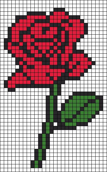 Alpha pattern #74707 | BraceletBook Minecraft Rose Pixel Art, Rose Tapestry, Valentines Alpha Pattern, Pixel Drawing Flower, Pixel Rose, Pixel Flower Art, Rose Alpha Pattern, Rose Pixel Art, Pixel Flower Pattern