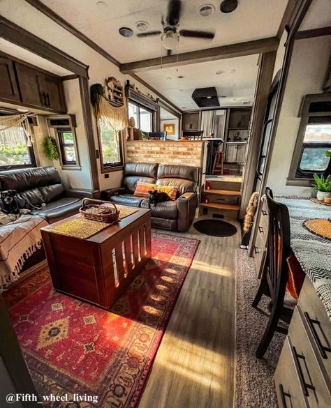 29 Beautiful RV Makeovers with Unpainted Cabinets Updating Oak Cabinets, Rv Cabinets, Full Time Rv Living, Rv Furniture, Rv Interior Remodel, Light Wood Cabinets, Living Room Reveal, Diy Camper Remodel, Smart Tiles