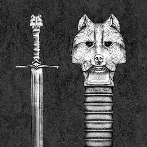 Game of Thrones Jon Snow Longclaw Sword Drawing. Blqck and white sketch art by Sherrie Thai of Shaireproductions.com. Winter is coming! Tv series fantasy fan art. Jon Snow Longclaw, Game Of Thrones Longclaw, Longclaw Art, Game Of Thrones Tattoo Jon Snow, Longclaw Tattoo, Game Of Thrones Drawing Sketches, Jon Snow Tattoo, Game Of Thrones Swords, Swords Tattoos