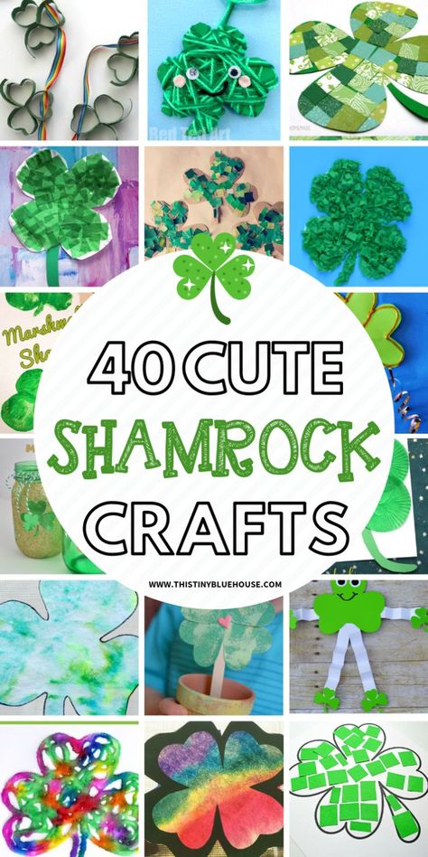 Here are 40 adorable and easy Shamrock Crafts For Kids that are the perfect way to celebrate St Patrick's Day. #stpatricksdaycrafts #stpatricksdaycraftsforkids #stpatricksdaycraftsfortoddlers #DIYstpatricksdaycrafts #stpattysdaycrafts #clovercrafts #shamrockcrafts Shamrock Crafts For Kids, Shamrock Crafts, Diy St Patrick's Day Crafts, St Patrick's Day Crafts For Toddlers, Clover Craft, Sant Patrick, Leprechaun Craft, Shamrock Craft, Saint Patricks Day Art