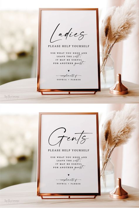 Ladies and Gents Wedding Restroom Basket Signs.
Printable Editable Template in a Minimalist design. Easy to Edit, Download and Print!
#etsy #weddingsigns #printableweddingsigns #ladiesrestroomsign #gentsweddingsign #weddingtemplates #minimalistwedding #minimalistsigns #minimalisttemplates #wedding #weddingsignideas #weddingprintables #hellorosepaperie #templett Wedding Bathroom Basket Ideas, Toilet Basket Wedding, Bathroom Wedding Basket Ideas, Toilet Baskets At Weddings, Guest Toiletries Basket Wedding Bathroom, Bathroom Basket Signs Wedding, Wedding Restroom Basket, Wedding Toiletry Basket, Wedding Toiletry Basket Sign