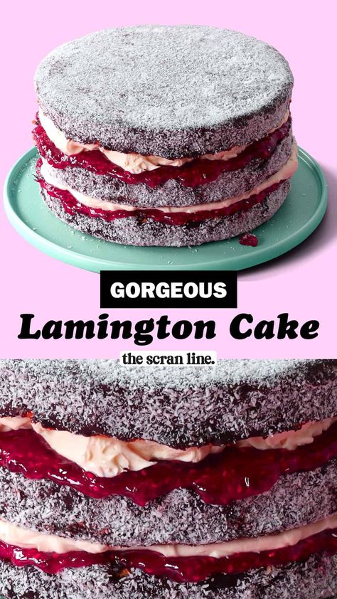 Lamington Cake Recipe, Lamington Cake, Lamingtons Recipe, The Scran Line, Scran Line, Simple Dinner Ideas, Chocolate And Coconut, Fairy Bread, Impressive Desserts