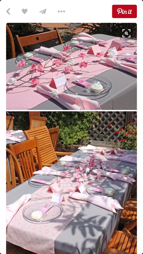 Japanese Theme Parties, Cherry Blossom Wedding Theme, Cherry Blossom Party, Sakura Wedding, Cherry Blossom Theme, Japanese Party, Elle Girl, Asian Party, Japanese Birthday