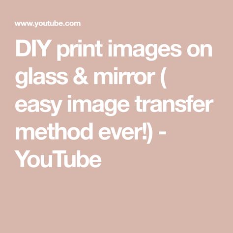 DIY print images on glass & mirror ( easy image transfer method ever!) - YouTube Printing On Glass Diy Image Transfers, Transfers On Mirrors, Diy Picture Frames On The Wall, Transfer Photo To Glass, Mod Podge Photo Transfer, Write On Glass, Glass Transfer, Crafty Witch, Barbie Land