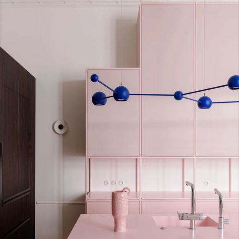 Colorful interior inspiration | * Pink, blue and ombre curtains * I just love the color combination of pink and cobalt blue, and just love this styling by… | Instagram Cobalt Blue And Pink, Ombre Curtains, Colorful Interior, Pink Interior, Blue And Pink, Color Combination, Colorful Interiors, Cobalt Blue, Office Space