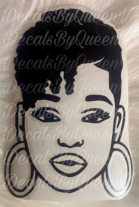 DecalsByQueenV - Etsy African Faces, Wine Glass Decals, Black Woman Artwork, Canvas Drawing, Glass Decals, Black Art Painting, Afrocentric Art, Female Art Painting, Tumbler Decal