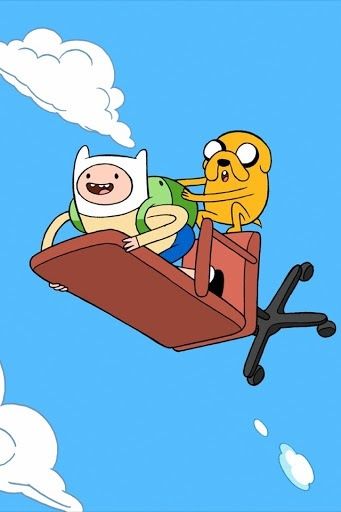 Flying on a chair Adventure Time Cast, Art Adventure Time, Fan Art Wallpaper, Phone Cartoon, Art Harry Potter, Finn Jake, Campfire Stories, Adventure Time Characters, Adventure Time Wallpaper