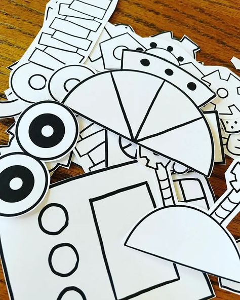 Robot Party Activities, Robot Worksheets Free Printable, Build A Robot Craft, Robot Craft Preschool Art Projects, Robot Theme Preschool Activities, Robot Templates Free Printable, Preschool Robot Craft, Build A Robot Printable, Robot Crafts For Toddlers