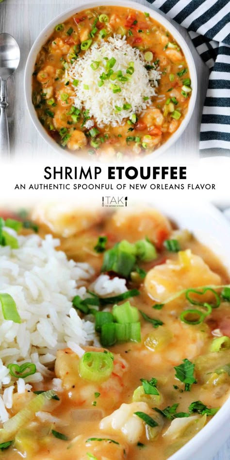 Etouffee Recipe Easy, Crawfish Etouffee Recipe, Cooking Shrimp, Etouffee Recipe, Shrimp Etouffee, Crawfish Etouffee, New Orleans Recipes, Louisiana Style, Cajun Dishes