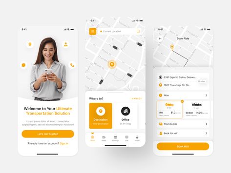 Taxi Booking App, Real Estate Landing Pages, Car Rental App, Car App, E-commerce App, Taxi App, Booking App, Digital Portfolio, Application Design