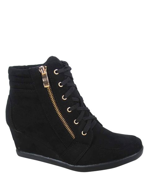 Price: $29.99#womens #sneakers #fashion #classic #comfortable #wedge #walking #shoes Comfortable Wedges, Trainers Fashion, Lace Up Wedges, Sneaker Shoes, Suede Wedges, Wedge Sneakers, Athletic Fashion, Wedge Sneaker, Shoes Black