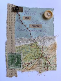 gentlework: Paper Tales Kunstjournal Inspiration, Journal D'art, Map Crafts, Fabric Journals, Handmade Books, Art Textile, Travel Scrapbook, Mail Art, Altered Books