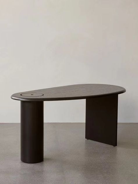 Rounded Desk, Organic Desk, Menu Space, Radna Soba, Round Desk, Curved Desk, Scandinavian Table, Metal Columns, Steel Columns