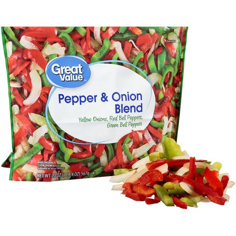 A frozen pepper and onion blend that'll be super easy to sauté and toss into a number of different meals including stir-fry, soup, stew, quick curry, omelets, and more.