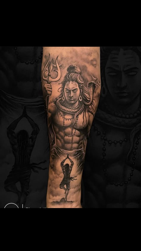 Lord Shiva Tattoo, Om Shiva, Arm Cover Up Tattoos, Forearm Cover Up Tattoos, Hanuman Tattoo, Full Hand Tattoo, Mahadev Tattoo, Om Tattoo Design, Hindu Tattoo