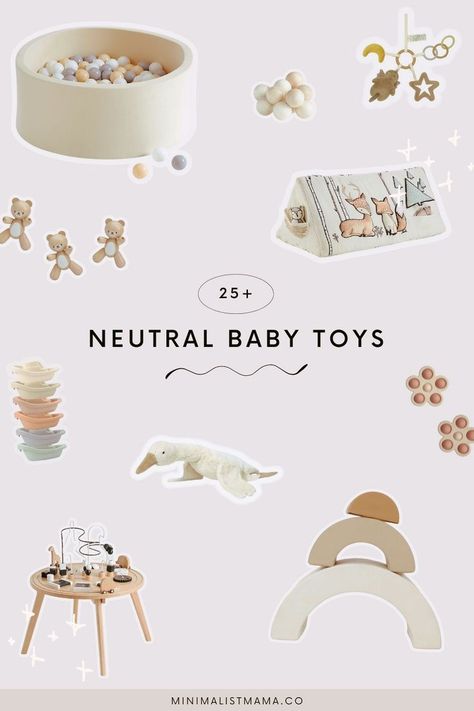 Searching for the best baby toys for your little one that are aesthetic, neutral, minimalist and well... actually *cute*? Whether they're a newborn, 3-6 months, 6-12 months, or older - *these* are the most beautiful baby toys around (including all my fav wooden toys, too!) Baby Toys 3-6 Months, Baby Toys 6-12 Months, Aesthetic Baby Toys, Baby Stuff Aesthetic, Baby Toys Aesthetic, Sims 4 Nursery, Minimalist Toys, Modern Baby Toys, 6 Month Toys