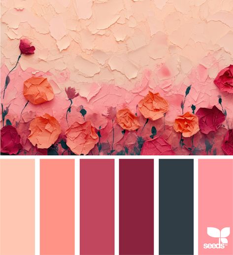 Papaya Color Palette, California Poppy Color Palette, Poppy Flower Color Palette, Red Pallete Color Pastel, Poppy Color Palette, Inspiration Color Palettes, Pallete Color, Seeds Color Palette, Design Seeds Color Palette