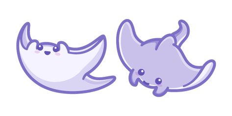 This smiling purple fish is called Stingray and it is famous for its flat disc-shaped body. The cute cursor for a mouse with Stingray! Stingray Character Design, Cute Stingray Tattoo, Kawaii Stingray, Cute Stingray Drawing, Stingray Doodle, Moana Stingray, Stingray Illustration, Myp Design, Stingray Drawing