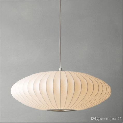 George Nelson Bubble Saucer Lamp E27 LED White Silk Pendant Light White Silk Flat Ball White Silk Hanging Lighting From Jess135, $97.29 | DHgate.Com Nelson Saucer Pendant, Saucer Lamp, George Nelson Bubble Lamp, Nelson Bubble, George Nelson Bubble, Mid Century Lighting Pendant, Mid Century Modern Lamps, Mid Century Pendant, Modern Pendant Lamps