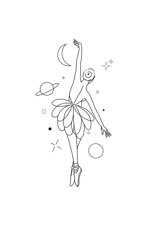 Dancer Outline Drawing, Ballet Tattoo Minimalist, Fashion Wall Art Bedroom Decor, Ballet Tattoos, Ballerina Drawing, Line Art Flowers, Line Art Images, Tattoo Outline Drawing, Getting A Tattoo