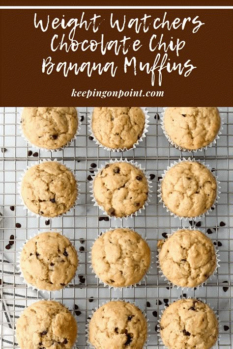 Chocolate Banana Muffins – Weight Watchers Weight Watchers Banana Muffins, Ww Muffins, Weight Watchers Muffins, Chocolate Chip Banana Muffins, Keeping On Point, Ripe Banana Recipe, Banana Oatmeal Muffins, Healthy Banana Muffins, Weight Watchers Recipes Desserts