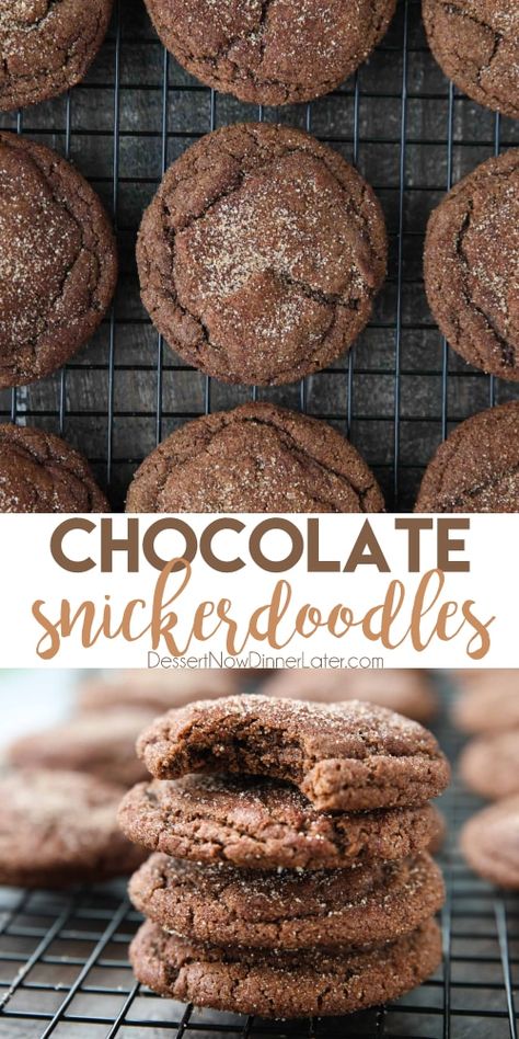 Milk Chocolate Recipes Baking, Chocolate Cookies For Christmas, Chocolate Refrigerator Cookies, Chocolate Snickerdoodle Cookies, Easy Chocolate Christmas Cookies, Choc Cookies Recipes, Best Chocolate Recipes, Jumbo Brownie Cookies, Halloween Cookies Recipes