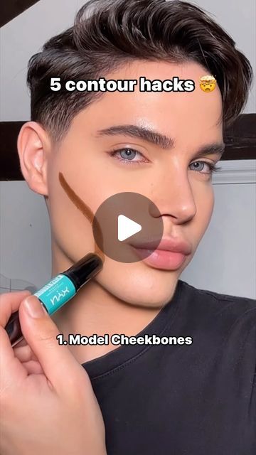 Contour And Blush Guide, Makeup Contour Tutorial, Nyx Contour Stick Tutorial, Make Up Contouring Round Face, Cocktail Attire Makeup, Face Countering Makeup, Bronzer And Contour Application, Basic Contouring For Beginners, How To Use Contour