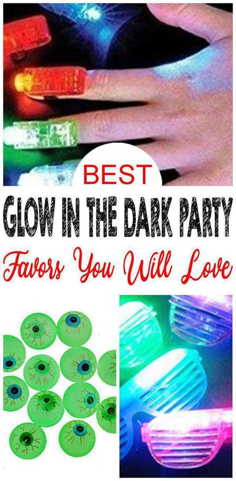 Glow Party Favors Goodie Bags, Party Favor Ideas For Kids, Vintage Graduation Party, Dark Gifts, Easy Birthday Party Games, Dark Birthday Party, Glow Party Favors, Princess Birthday Party Favors, Dance Party Ideas