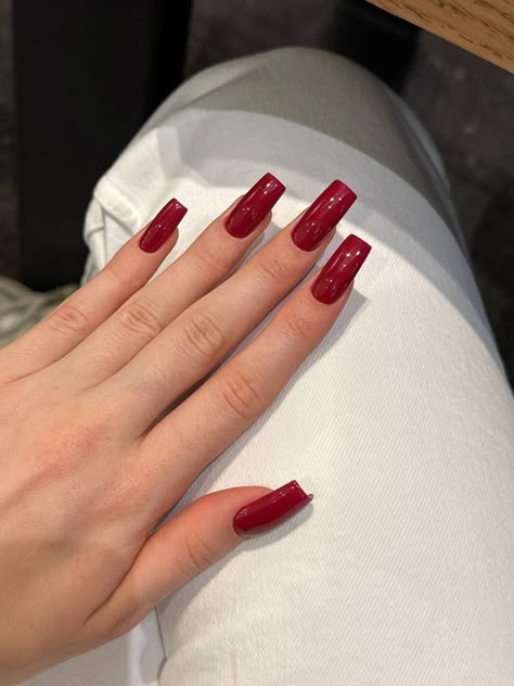 Uñas Kylie Jenner, Long Red Nails, Long Square Nails, Red Acrylic Nails, Simple Acrylic Nails, Nail Candy, Classy Acrylic Nails, Acrylic Nails Coffin Pink, Unique Acrylic Nails