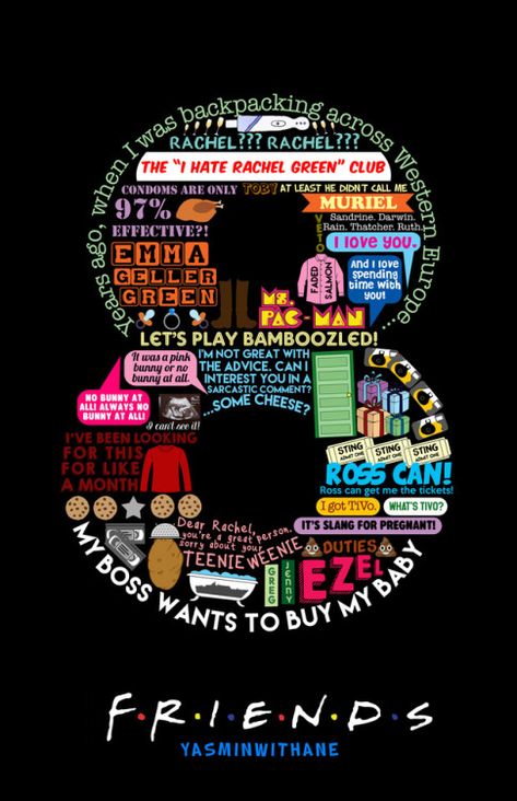 Enamoured With Collages, Friends Season 8, Friends Season 1, Friends Tv Quotes, Friends Poster, Friends Tv Series, Friends Season, Rainbow Rowell, Friends Moments