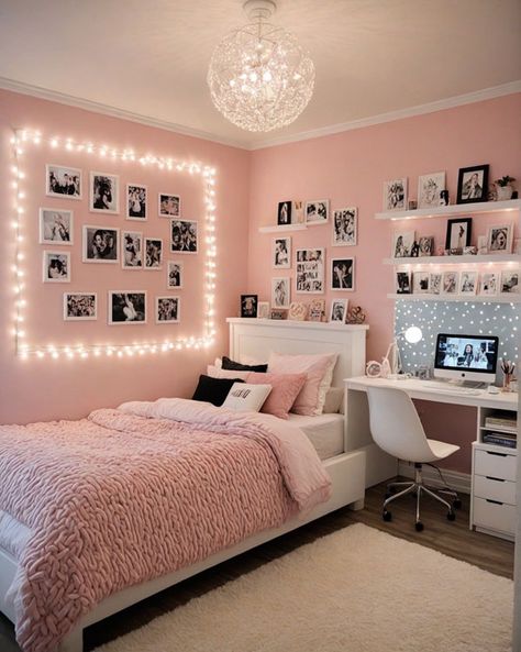 Cozy Teen Girl Bedroom, Chic and Cozy Bedroom Picture Wall Ideas Teenage Bedroom, Bedroom Ideas For Teens Girls Cozy, Teen Girl Room Inspiration, Room Ideas For 9 Year Girl, Bedroom Ideas For 13 Year Girl, Cute Teenage Room Ideas, 13 Teen Year Old Girl Bedroom Ideas, Small Bedroom Teenage Girl, Teen Girl Room Inspo 2024