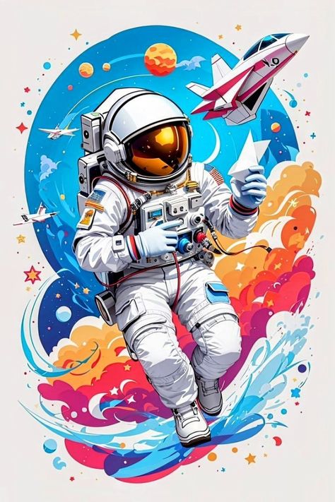 Astronaut Drawing, Astronaut Illustration, Art Spatial, Space Drawings, Astronaut Wallpaper, Queen Anime, Astronaut Art, Illustration Techniques, Space Artwork