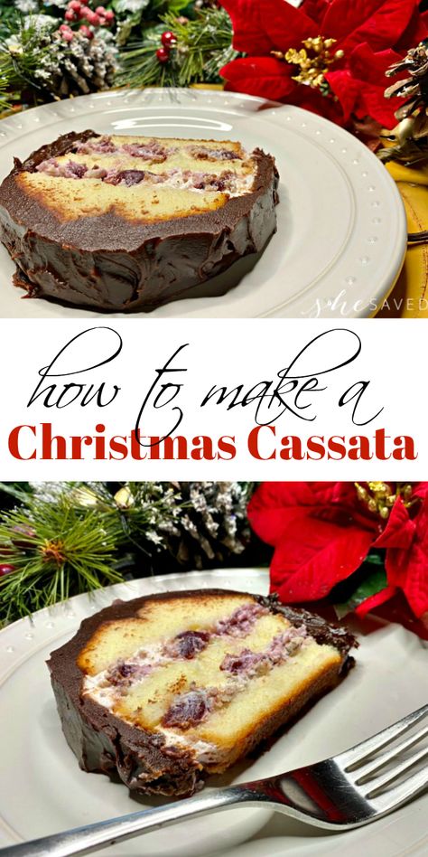 Easy Holiday Cake Recipes, Cassata Cake Recipe, Easy Holiday Cakes, Cassata Cake, Italian Christmas Desserts, Italian Christmas Cake, Christmas Desserts Cakes, Holiday Cake Recipes, Dessert Christmas