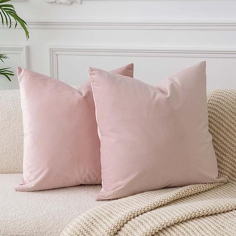 Amazon.com: JUSPURBET Pink Purple Soft Velvet Throw Pillow Covers 18x18 Set of 2,Decorative Solid Cushion Cases for Couch Sofa Bed : Home & Kitchen Room Wishlist, Pink Dorm, Pink Throw Pillows, Velvet Throw Pillow, Pink Pillows, Living Room Couch, Room Couch, 20x20 Pillow Covers, Velvet Pillow