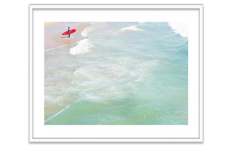 Natalie Obradovich, Lone Surfer | One Kings Lane Natalie Obradovich, Surfer Art, Poolside Glamour, Affordable Modern Furniture, Malibu Beaches, Large Wall Decor, Calming Colors, Mirror Art, Travel Photographer