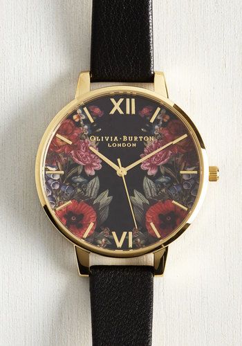 floral Olivia Burton Watch, Floral Watches, Sports Jewelry, Olivia Burton, Stylish Watches, Black Jewelry, Men's Watches, Beautiful Watches, Women's Watch