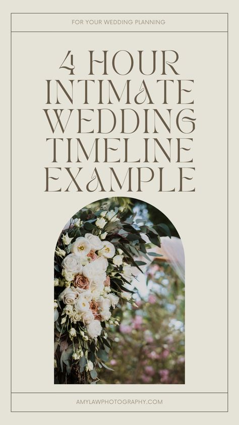 Wedding Day Photographer Timeline, 4 Hour Wedding Timeline, Micro Wedding Day Timeline, Intimate Wedding Timeline, Microwedding Timeline, Micro Wedding Timeline, Wedding Photographer Timeline, Wedding Planning Timeline Printable, Timeline Example