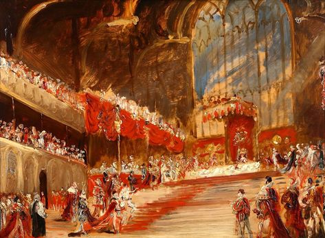 The Coronation Banquet of H.M. King George IV - George Hayter  (1792–1871), 1821 King George Iv, M King, George Iv, King Richard, The Coronation, William Turner, Queen Dress, Oil Painting Reproductions, Painting Reproductions