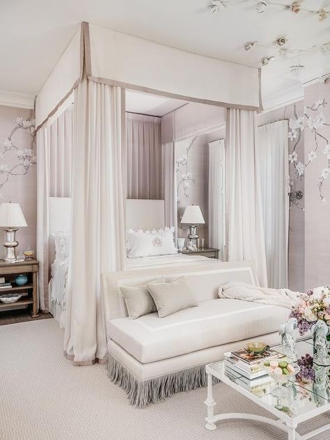 Fancy Penthouse, Fancy Bedroom, French Bedroom, White Headboard, Beautiful Bedroom, Luxury Bedroom, Dreamy Bedrooms, Elegant Bedroom, Diy Patio