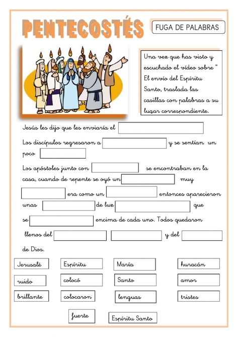 Bible Activities For Kids, Bible Activities, Pentecost, Bible Study, Activities For Kids, Bible