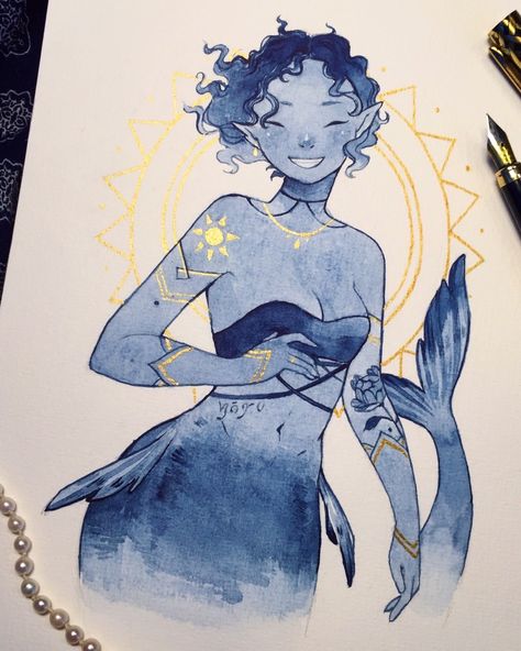 Short Hair Mermaid, Short Mermaid Hair, A Short Story, Arte Sketchbook, Art Characters, Mermaid Art, Mermaid Hair, A Mermaid, Short Story