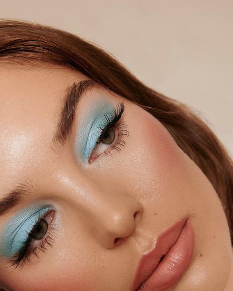 Millie Rose on Instagram: ““Go out with you in powder blue and tease my hair up high” 💎 Shot by @majajankowska  Makeup by @abbirosemakeup  Retouch by @lucaszalmas • •…” Hair Up High, Baby Blue Eyeshadow, Clear Eyebrow Gel, Pastel Eyeshadow, Blue Eyeshadow Looks, Maquillage On Fleek, Blue Makeup Looks, Pastel Makeup, Retro Inspiration