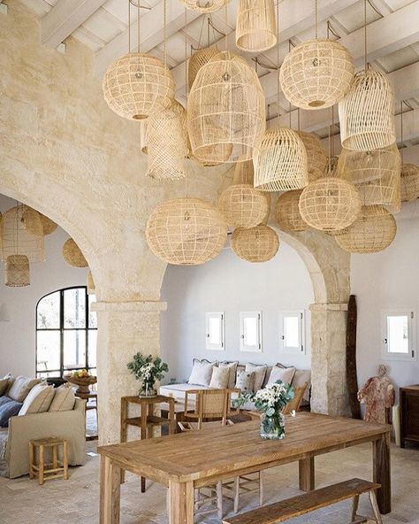 Bohemian Chic Decor, Chic Lamp, Bohemian House, Pool Design, The Ceiling, A Living Room, Cafe Interior, Restaurant Design, Chic Decor