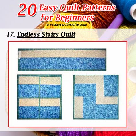 Endless stairs is a quilt pattern that has a lot of creative potential. The blocks go together quickly and are easy to make, leaving you free to concentrate more on color and contrast than technique. . . #basics #pattern #quilts #quilting #creativity #design Endless Stairs, The Blocks, Quilt Pattern, Quilt Patterns, Quilting, Stairs, Quotes, Pattern, Color