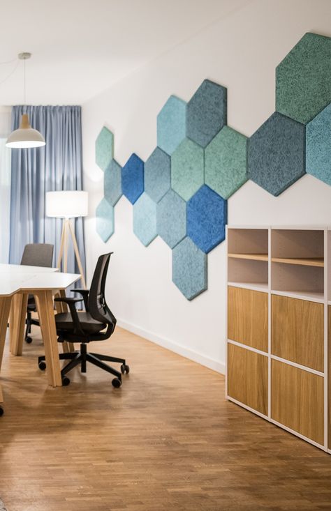 Acoustic Panels Design, Panels Design, Sound Panel, Wall Paneling Diy, Garage Conversion, Panels Wall, Acoustic Wall Panels, Hexagon Design, Acoustic Wall